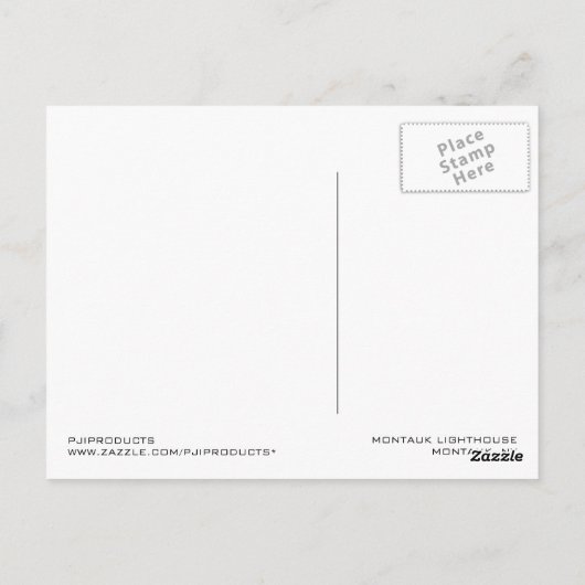 B&W - Leuchtturm von Montauk - Postkarte 2 (Rückseite)