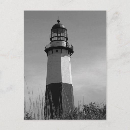 B&W - Leuchtturm von Montauk - Postkarte 2 (Vorderseite)