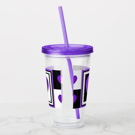 B&W Lila Hearbeating Acryltrinkbecher (Links)