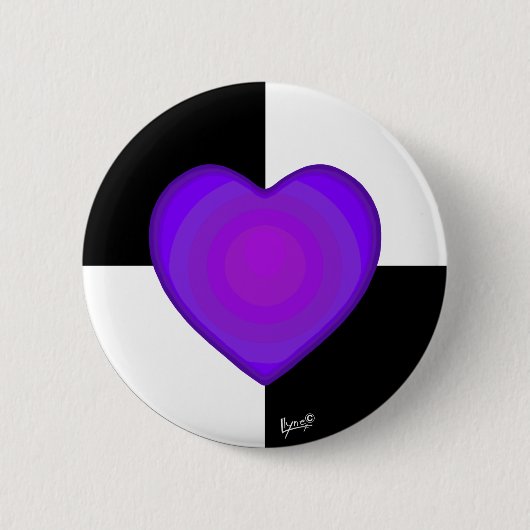 B&W Lila Hearbeating Button (Vorderseite)