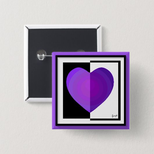 B&W Lila Hearbeating Button (Vorne & Hinten)