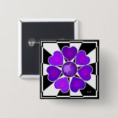 B&W Lila Hearbeating Button (Vorne & Hinten)