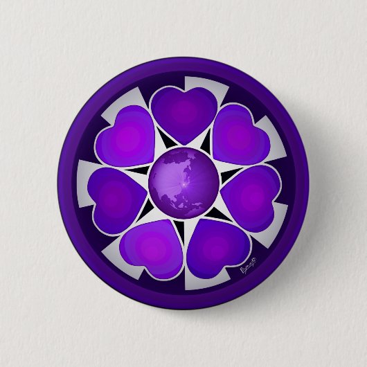 B&W Lila Hearbeating Button (Vorderseite)