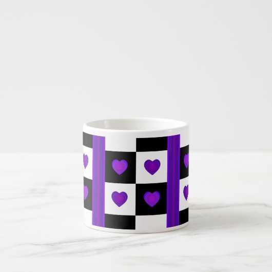 B&W Lila Hearbeating Espressotasse (Vorderseite)