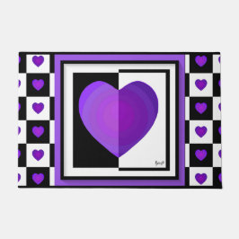 B&W Lila Hearbeating Fußmatte