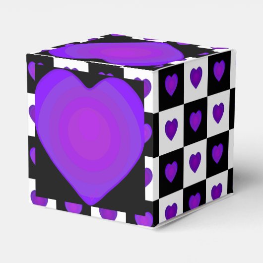 B&W Lila Hearbeating Geschenkschachtel (Rückseite)
