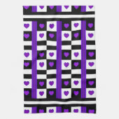B&W Lila Hearbeating Geschirrtuch (Vertikal)