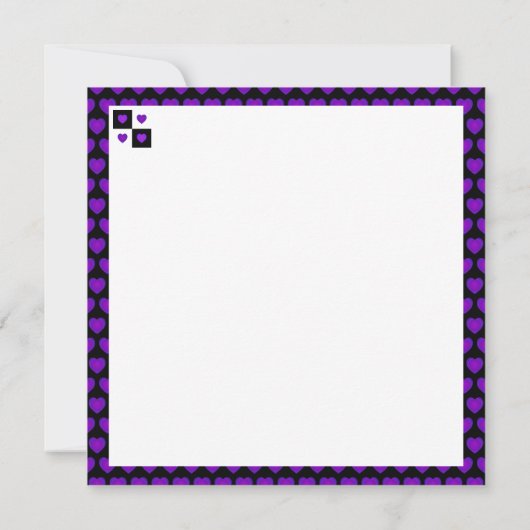 B&W Lila Hearbeating Karte (Rückseite)