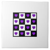 B&W Lila Hearbeating Keramik Tile Fliese (Vorderseite)