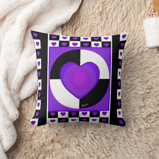 B&W Lila Hearbeating Kissen (Decke)