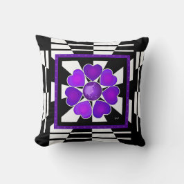 B&W Lila Hearbeating Kissen