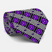 B&W Lila Hearbeating Krawatte (Gerollt)