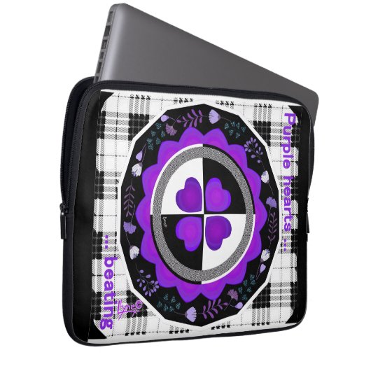 B&W Lila Hearbeating Laptopschutzhülle (Vorne Rechts)