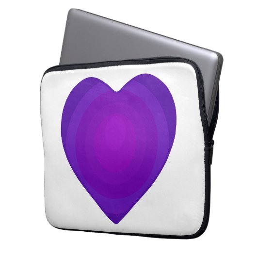 B&W Lila Hearbeating Laptopschutzhülle (Vorderseite Links)