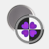 B&W Lila Hearbeating Magnet (Vorderseite/Rückseite)