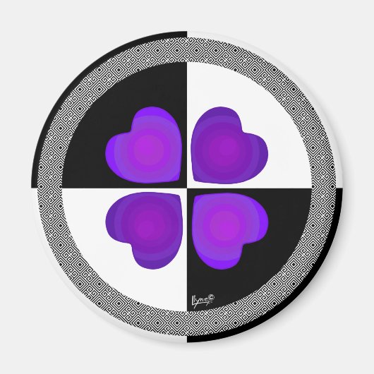 B&W Lila Hearbeating Magnet (Vorne)