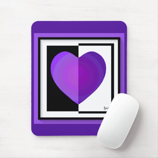 B&W Lila Hearbeating Mousepad (Mit Mouse)