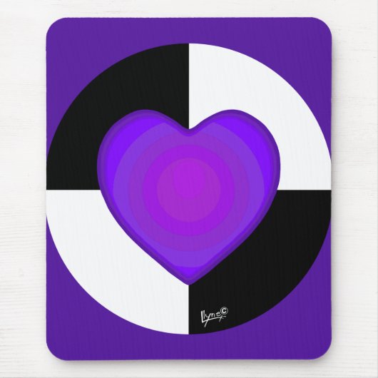 B&W Lila Hearbeating Mousepad (Vorne)
