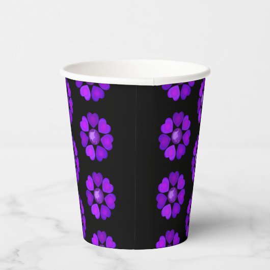 B&W Lila Hearbeating Pappbecher (Rechts)