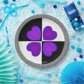 B&W Lila Hearbeating Pappteller (Party)