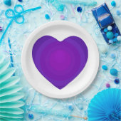 B&W Lila Hearbeating Pappteller (Party)