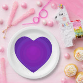 B&W Lila Hearbeating Pappteller (Party)