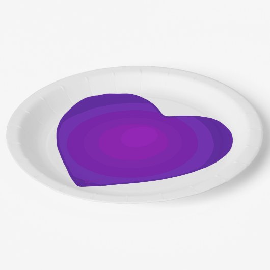 B&W Lila Hearbeating Pappteller (Schrägansicht)