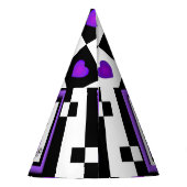 B&W Lila Hearbeating Partyhütchen (Rückseite)