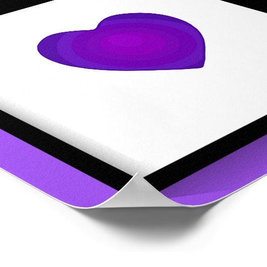 B&W Lila Hearbeating Poster (Ecke)