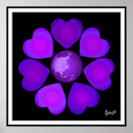 B&W Lila Hearbeating Poster