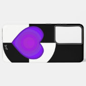 B&W Lila Hearbeating Samsung Galaxy Hülle (Linke Seite)