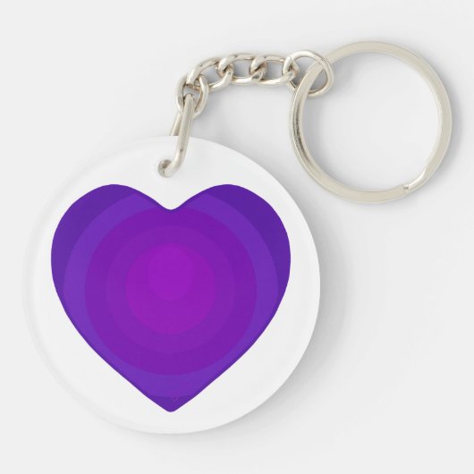 B&W Lila Hearbeating Schlüsselanhänger (Rückseite)