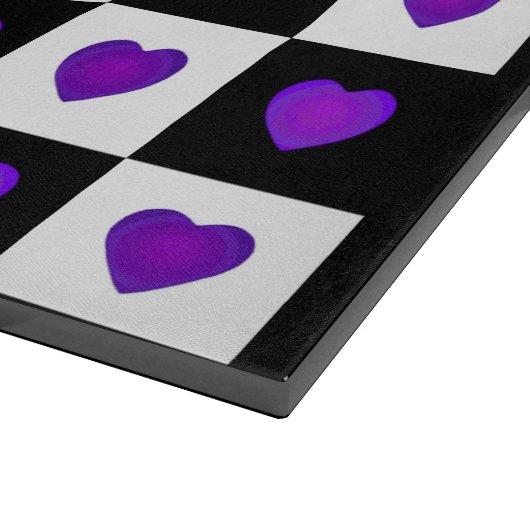 B&W Lila Hearbeating Schneidebrett (Ecke)