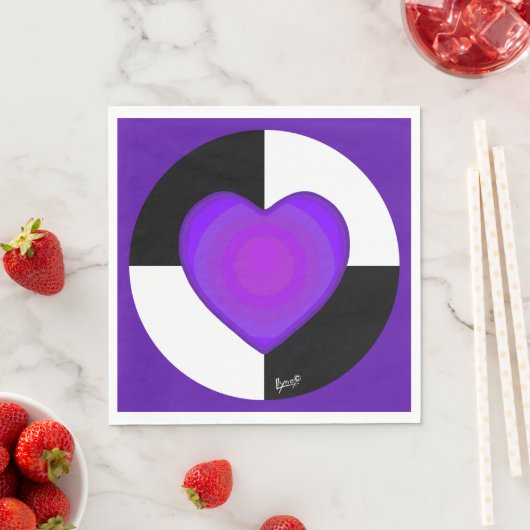 B&W Lila Hearbeating Serviette (Beispiel)