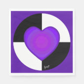 B&W Lila Hearbeating Serviette (Vorderseite)