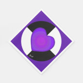 B&W Lila Hearbeating Serviette (Ecke)