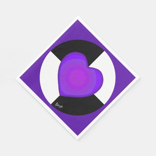 B&W Lila Hearbeating Serviette (Ecke)