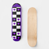 B&W Lila Hearbeating Skateboard (Vorderseite)