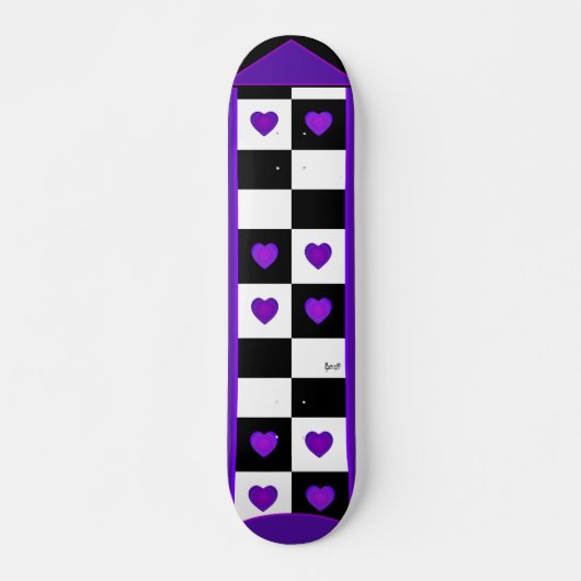 B&W Lila Hearbeating Skateboard (Vorne)