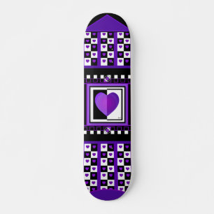 B&W Lila Hearbeating Skateboard