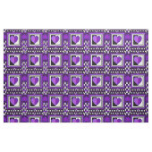 B&W Lila Hearbeating Stoff (Fat Quarter (45,7 x 55,9 cm))