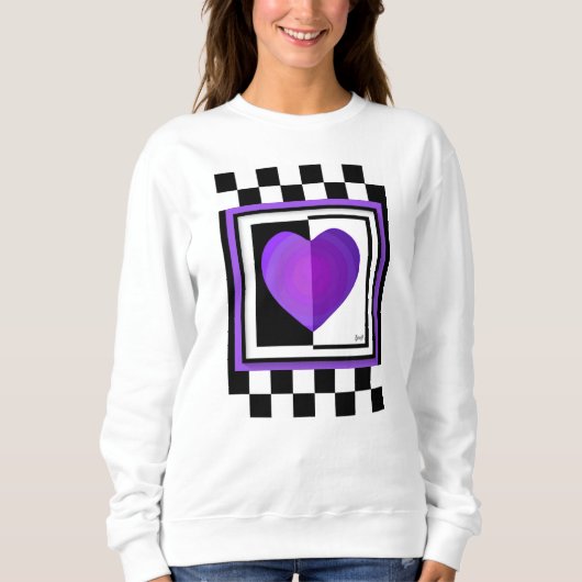 B&W Lila Hearbeating Sweatshirt (Vorderseite)