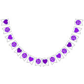 B&W Lila Hearbeating Wimpelkette (Alle)