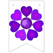 B&W Lila Hearbeating Wimpelkette (Zweite Fahne)