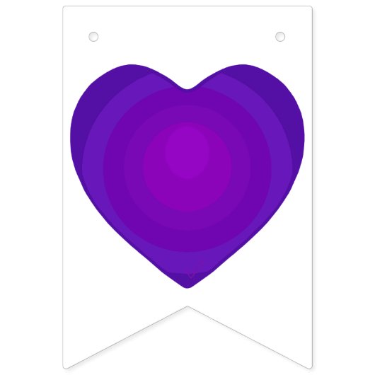 B&W Lila Hearbeating Wimpelkette (Erste Fahne)