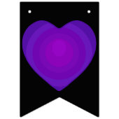 B&W Lila Hearbeating Wimpelkette (Erste Fahne)