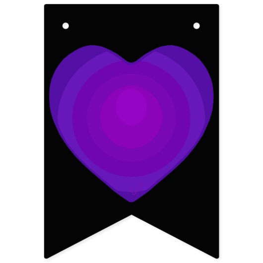 B&W Lila Hearbeating Wimpelkette (Erste Fahne)