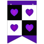 B&W Lila Hearbeating Wimpelkette (Zweite Fahne)