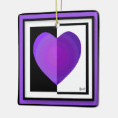 B&W Lila Hearts Beating Keramik Ornament (Links)