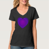 B&W Lila Hearts Beating T - Shirt (Vorderseite)